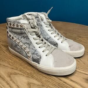 Vintage Havana Dayna High Top Sneaker Snake White Studded Silver Women’s Size 8